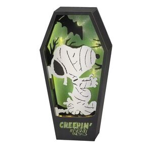 Peanuts Snoopy Creepin It Real Mummy Halloween 10‎ inch LED Wall Table Plaque